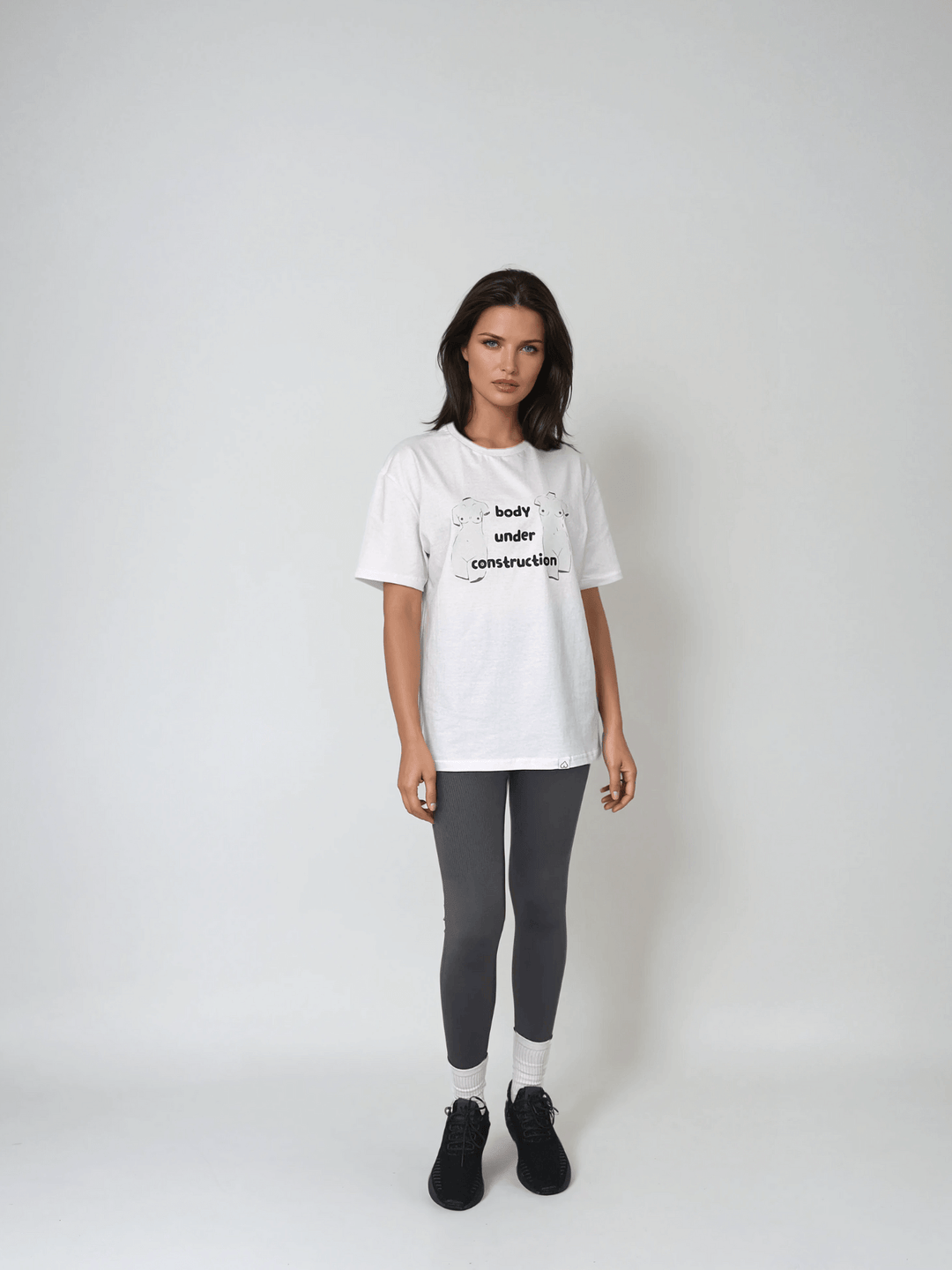 Biały T-shirt Damski - Body Under Construction