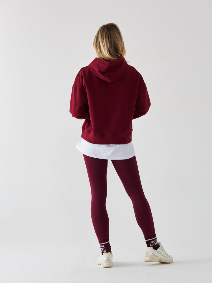 Bordowa Bluza z Kapturem - Pilates Princess
