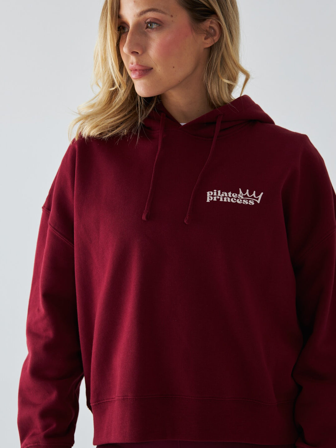 Bordowa Bluza z Kapturem - Pilates Princess
