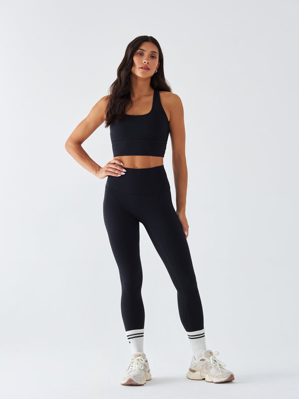 Czarne Legginsy Sportowe - Morning Dew