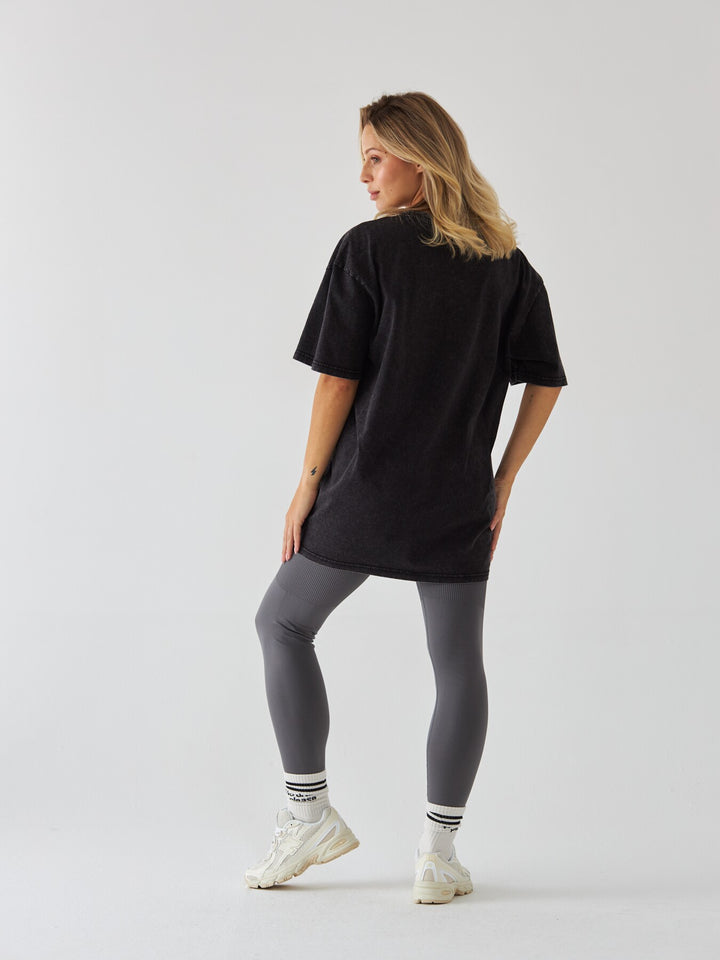 Czarny T-shirt Damski Retro - Body Under Construction