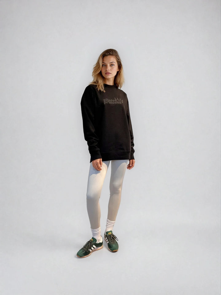 Czarna Bluza Oversize - Pilates Princess