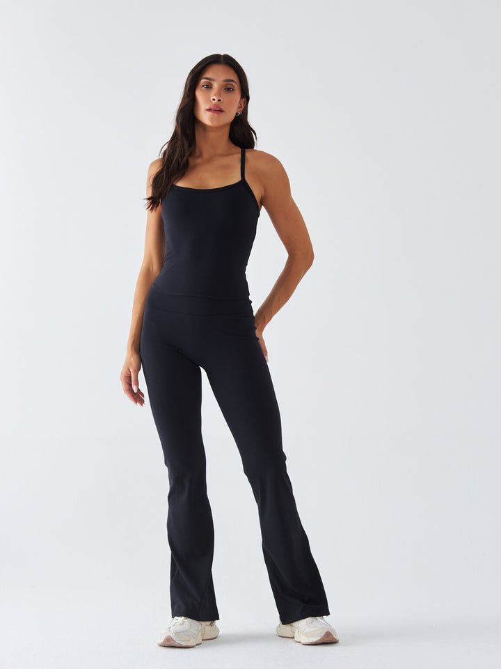 Czarny Top Sportowy - Morning Dew