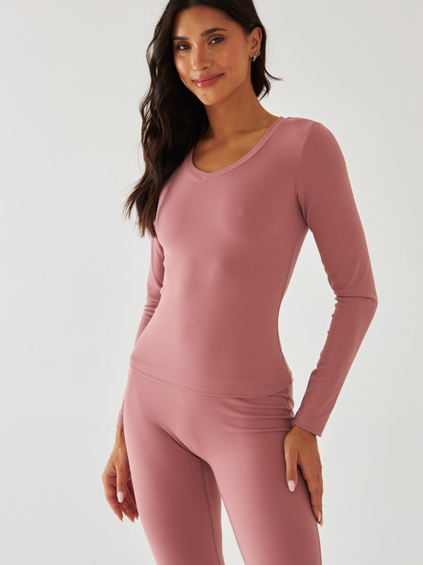 Różowy Longsleeve Sportowy - Morning Dew