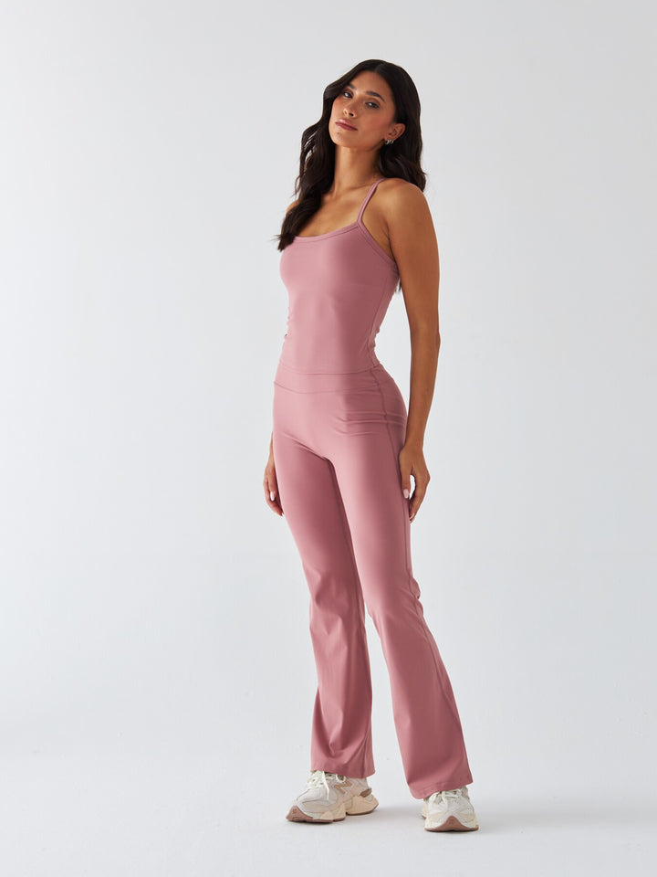 Różowe Legginsy Dzwony - Morning Dew