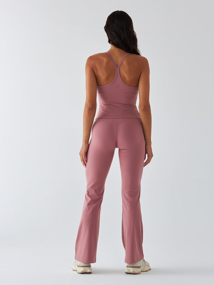 Różowe Legginsy Dzwony - Morning Dew