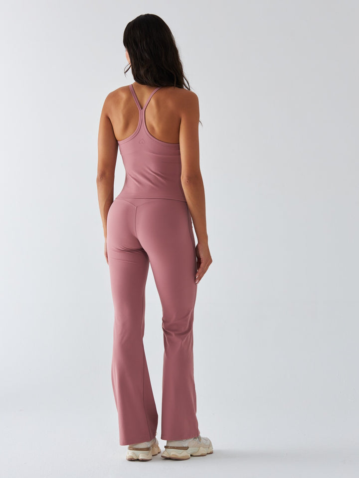 Różowe Legginsy Dzwony - Morning Dew