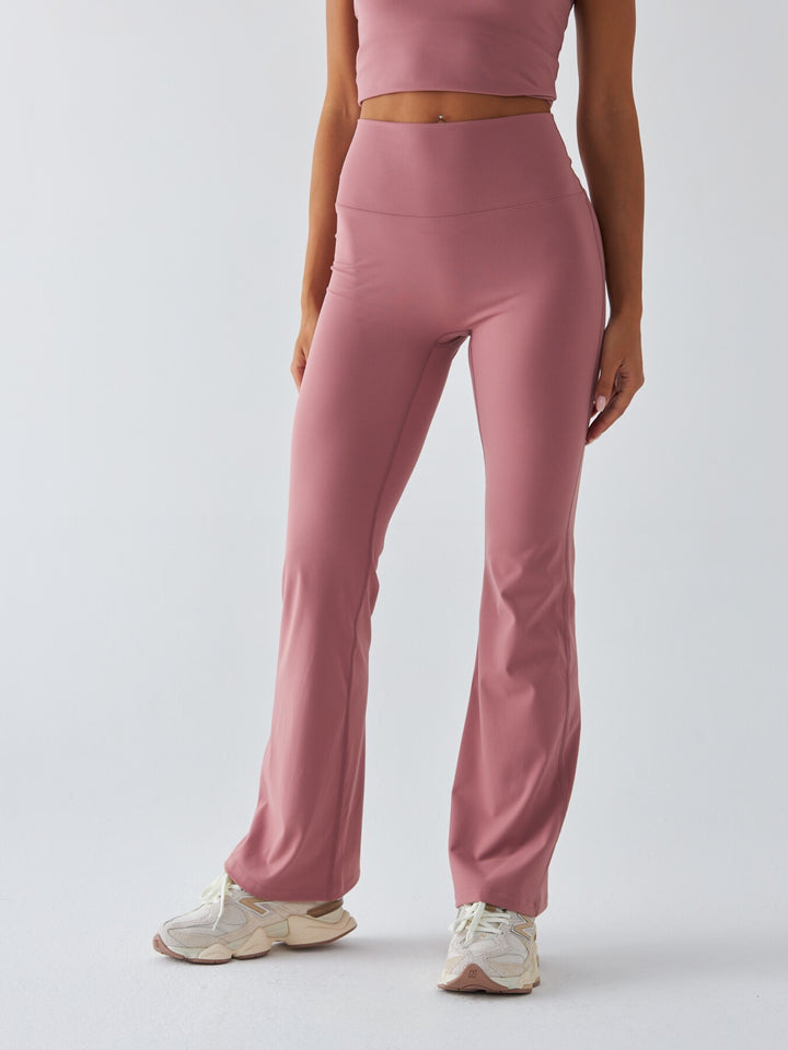 Różowe Legginsy Dzwony - Morning Dew