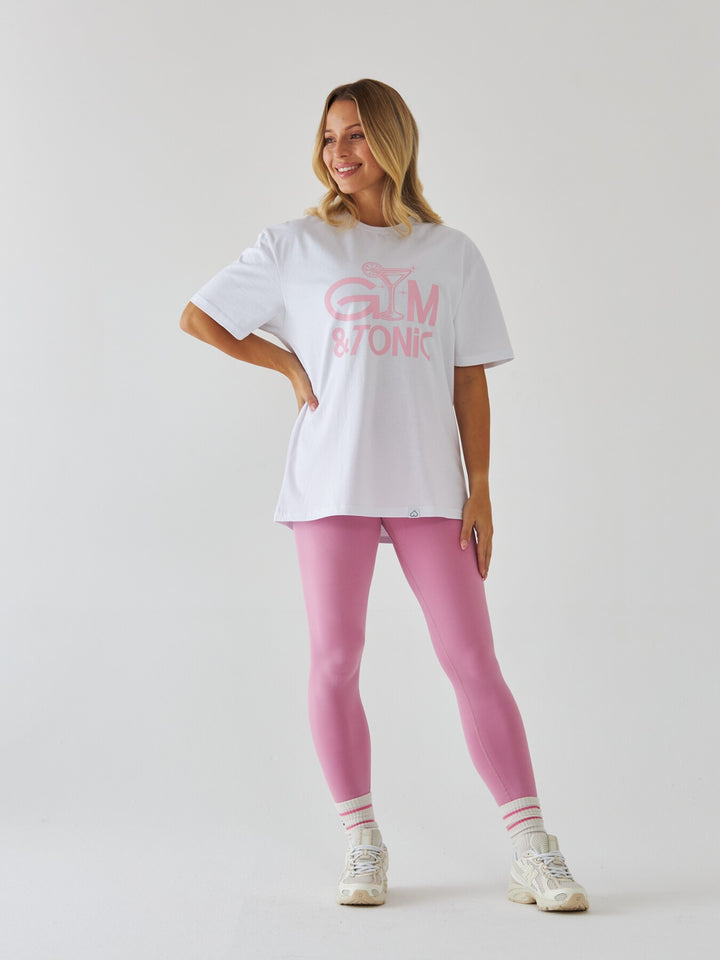 Biały T-shirt Damski - Gym & Tonic