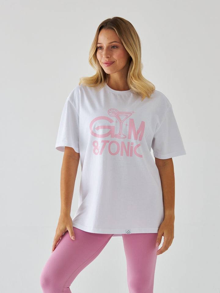 Biały T-shirt Damski - Gym & Tonic