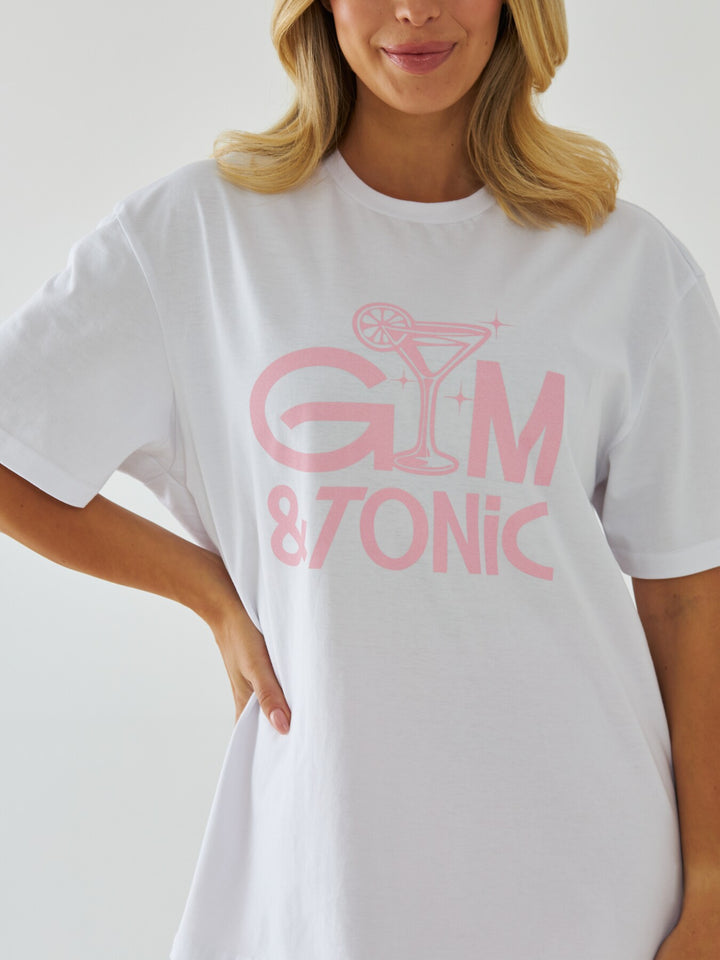Biały T-shirt Damski - Gym & Tonic