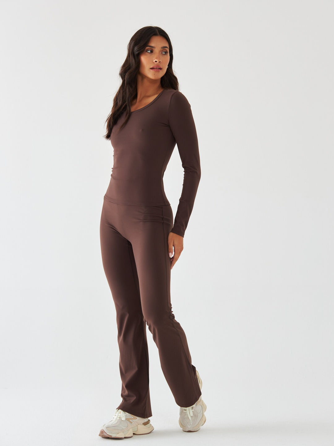 Brązowe Legginsy Dzwony - Morning Dew