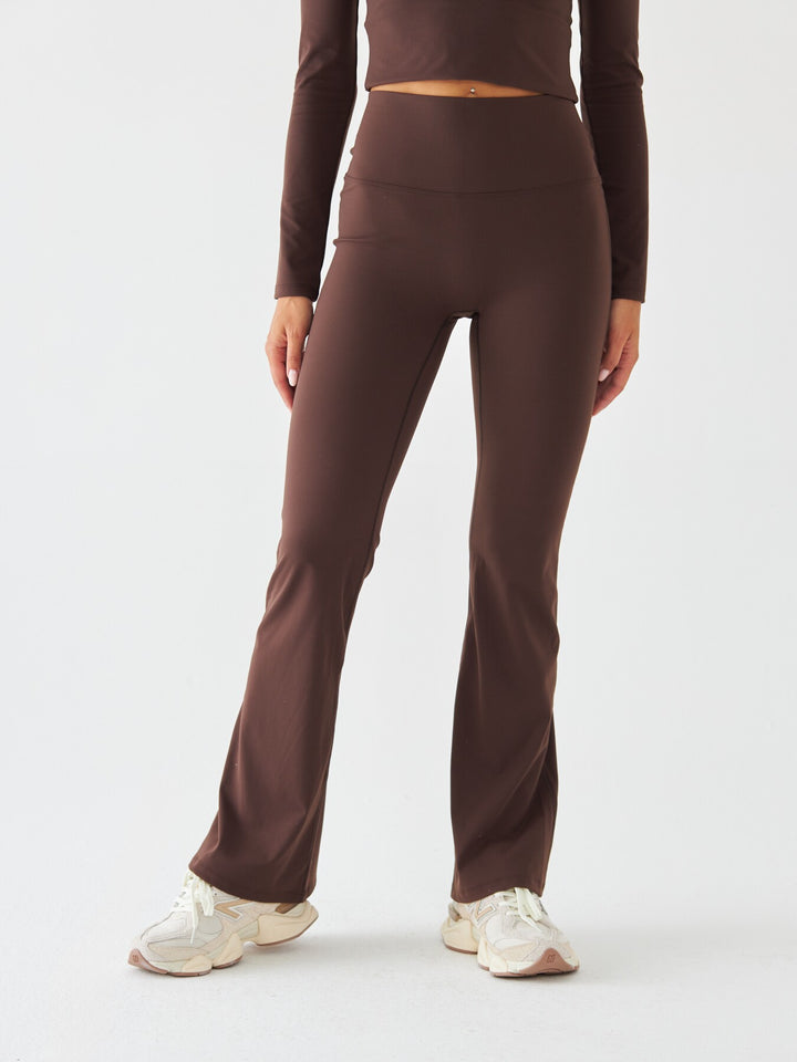 Brązowe Legginsy Dzwony - Morning Dew