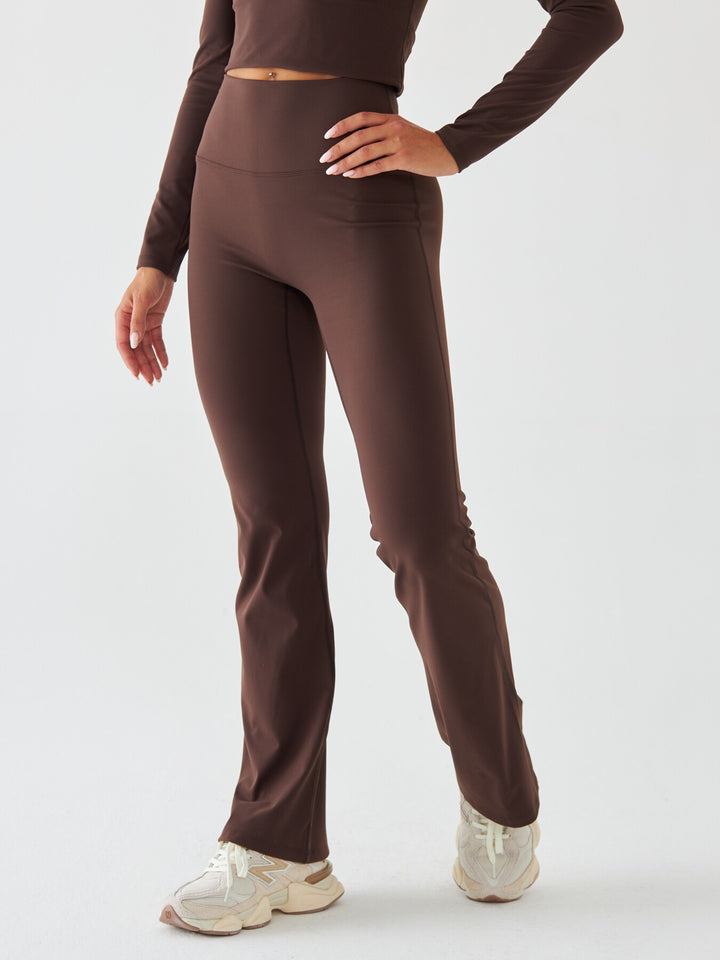 Brązowe Legginsy Dzwony - Morning Dew