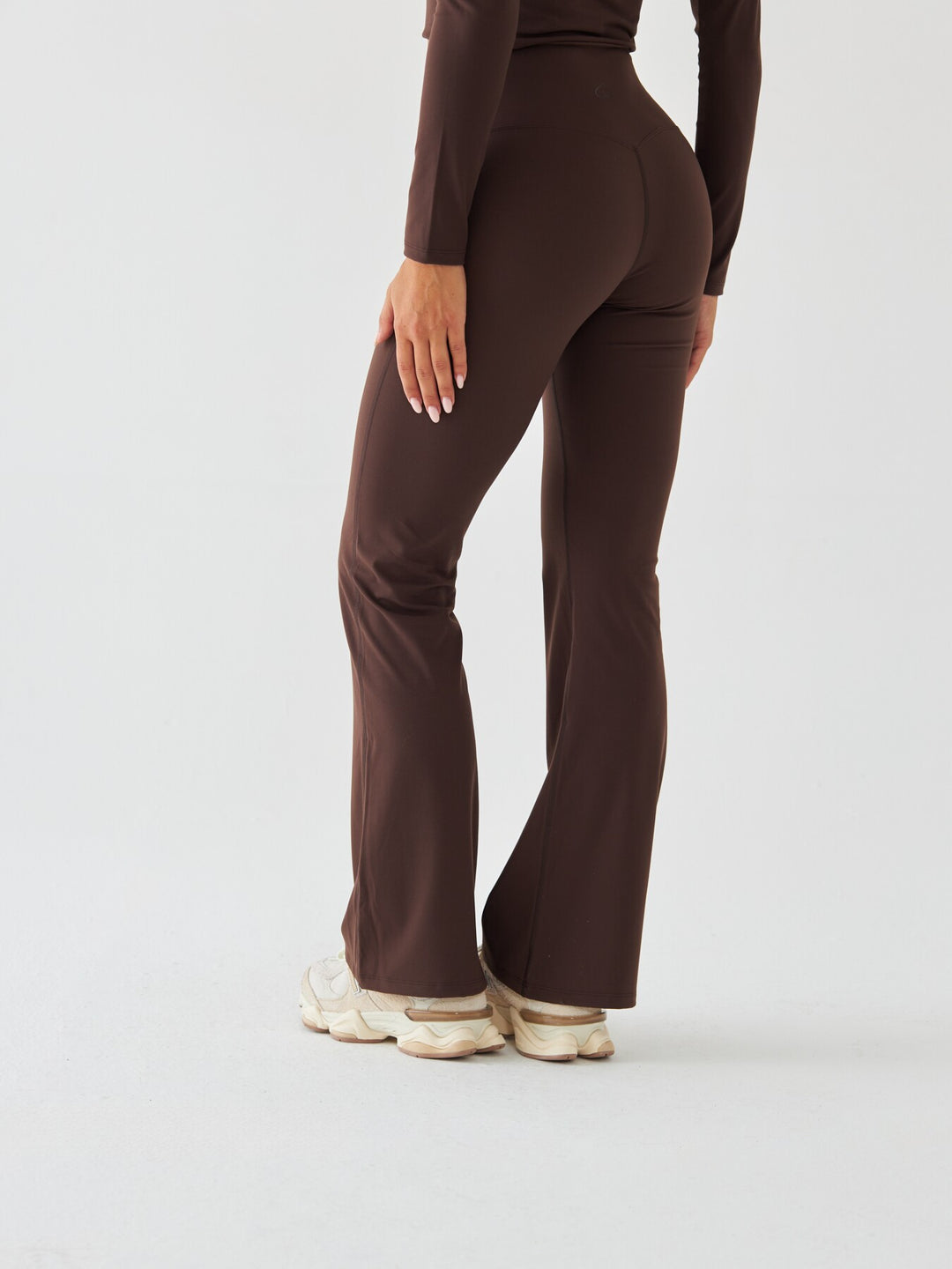 Brązowe Legginsy Dzwony - Morning Dew