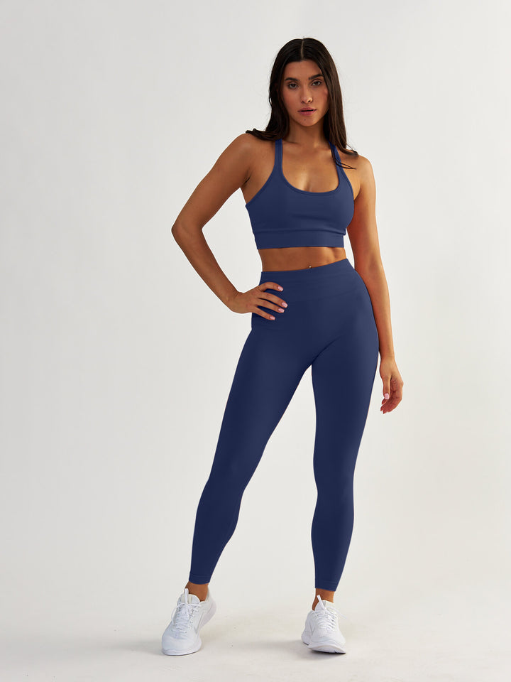 Navy Blue Sports Bra - Gym Queen