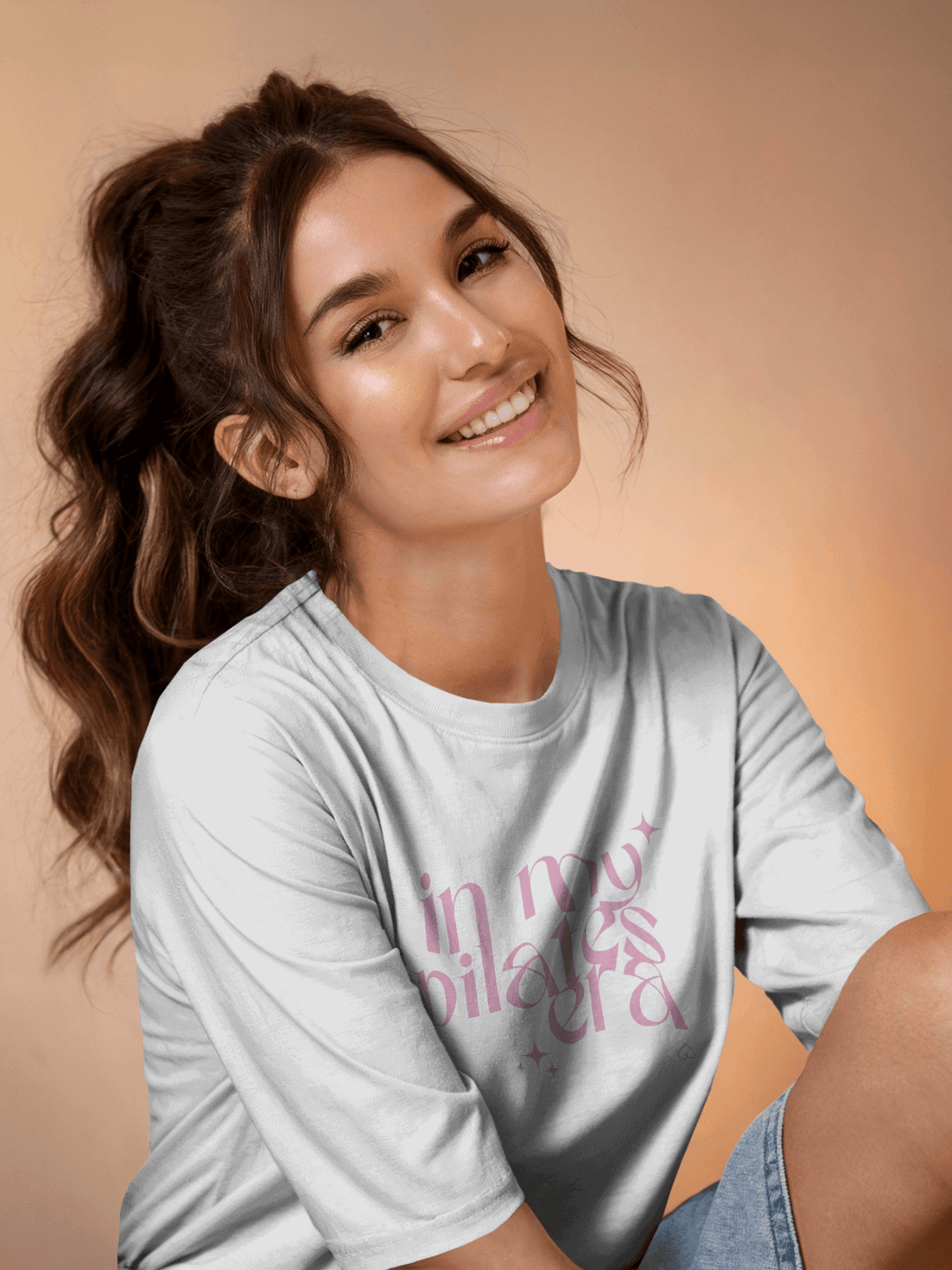 T-shirt in my pilates era - Różowy
