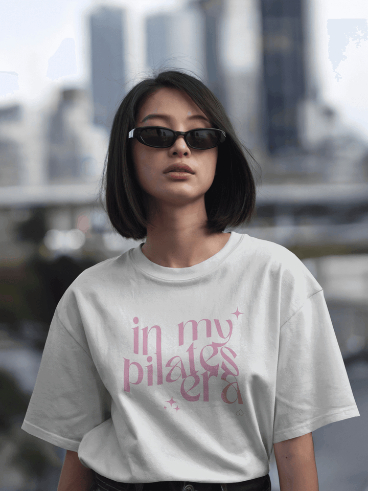 T-shirt in my pilates era - Różowy