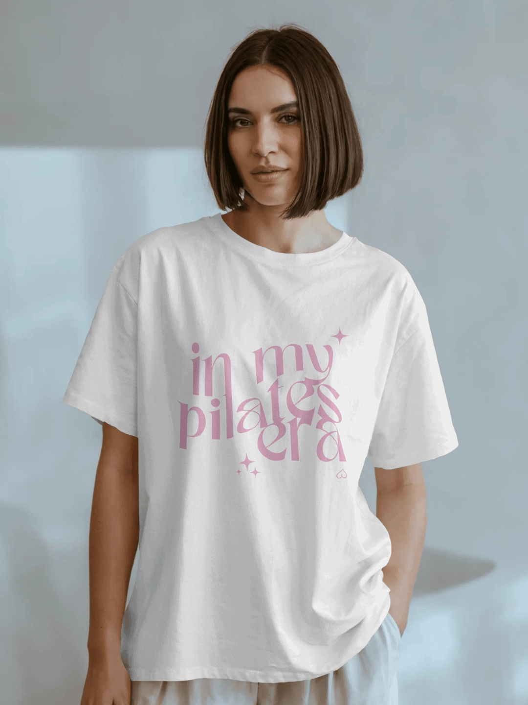 T-shirt in my pilates era - Różowy