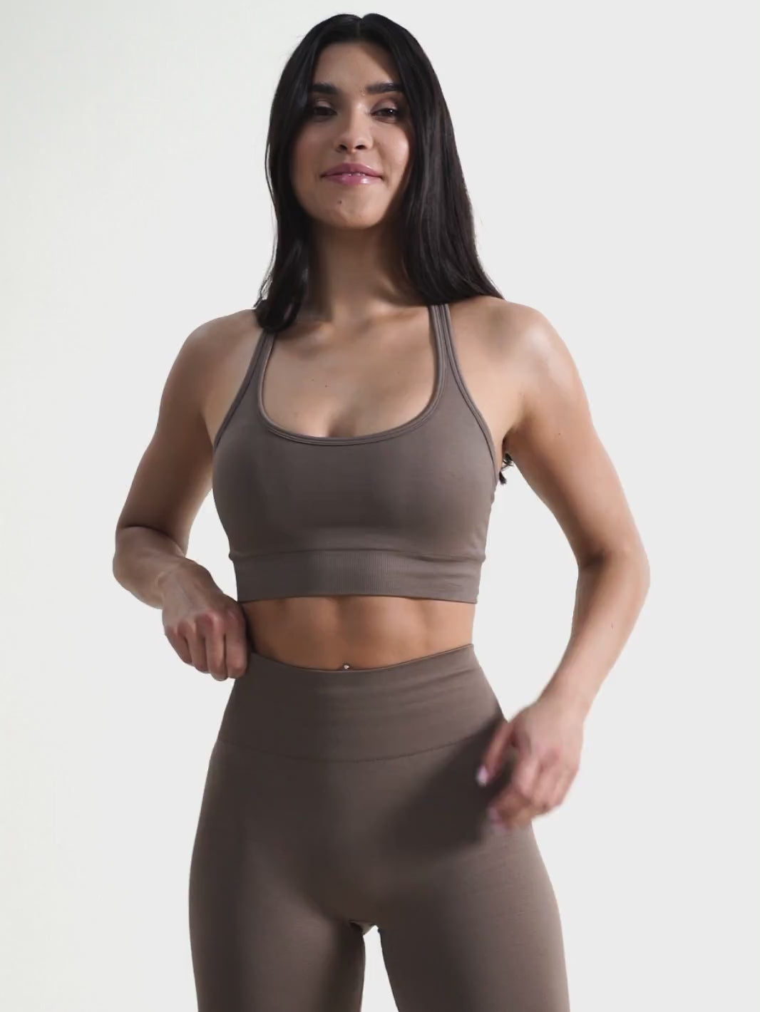Brązowy Stanik Sportowy - Gym Queen