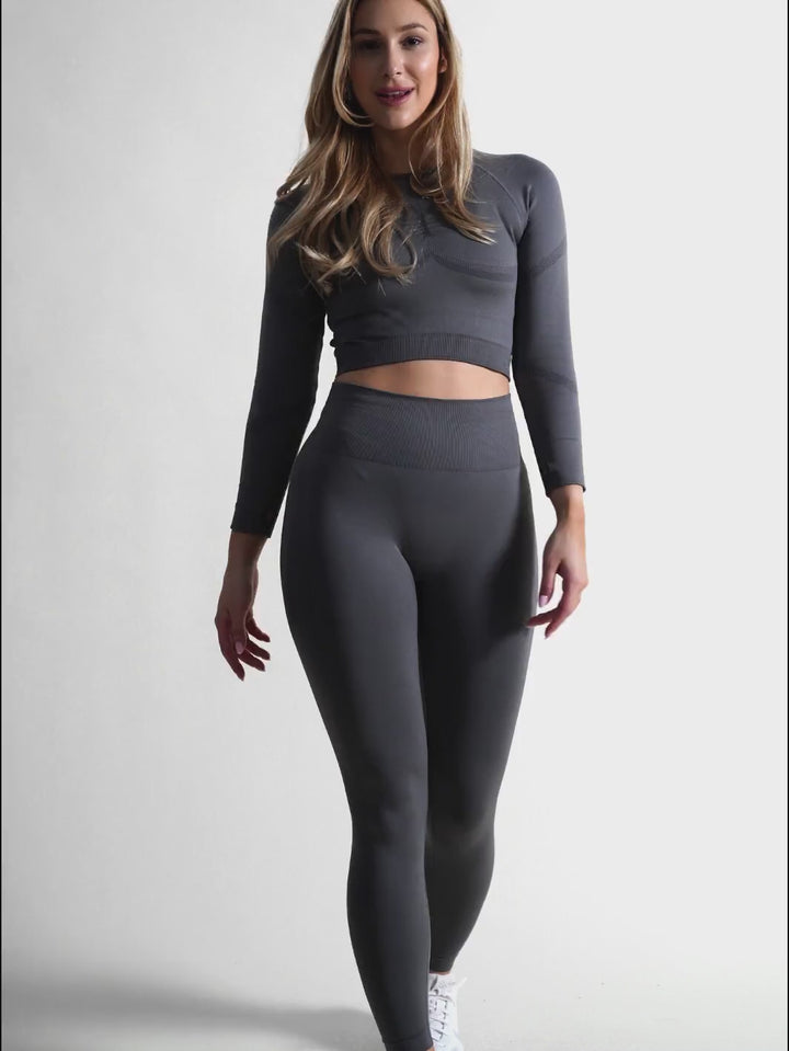 Szare Legginsy Modelujące - Power Up!