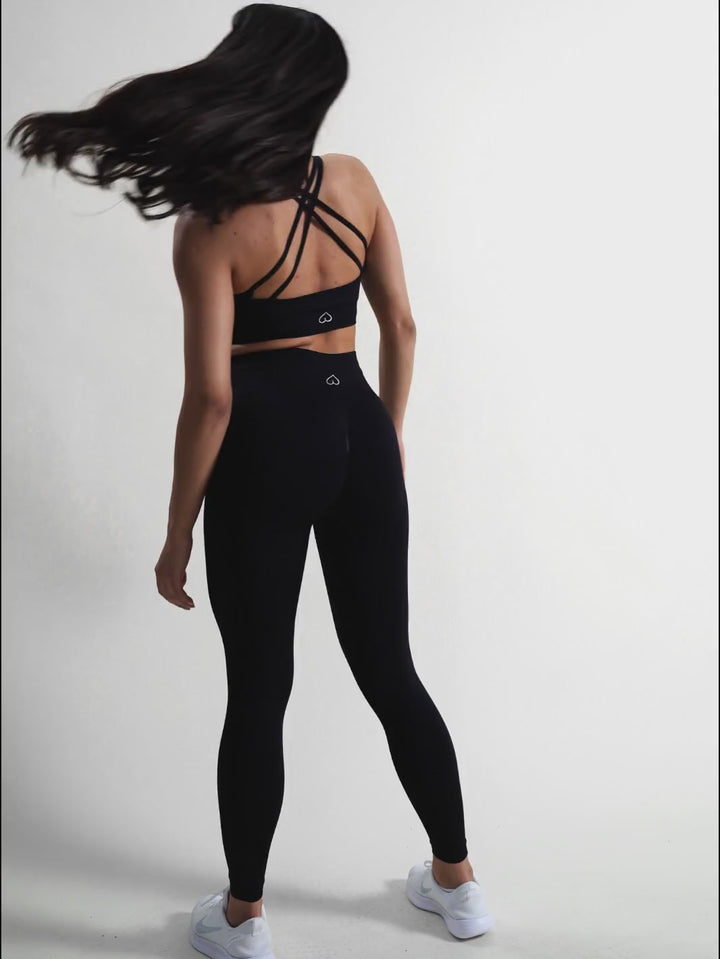 Czarne Legginsy Modelujące - Gym Queen
