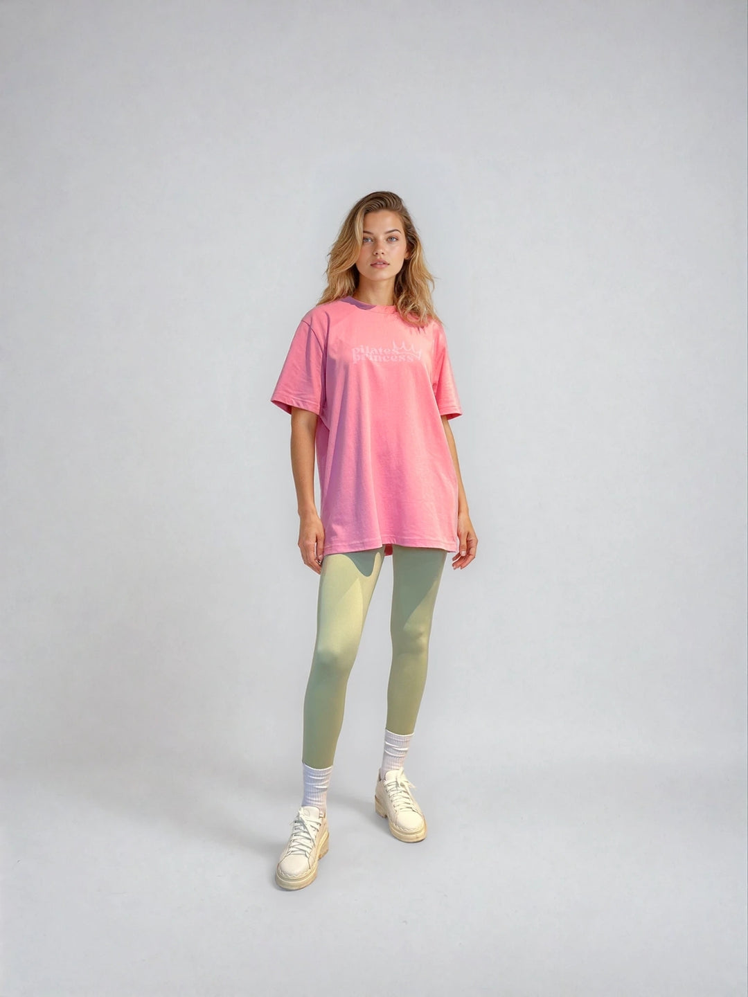 Różowy T-shirt Oversize - Pilates Princess