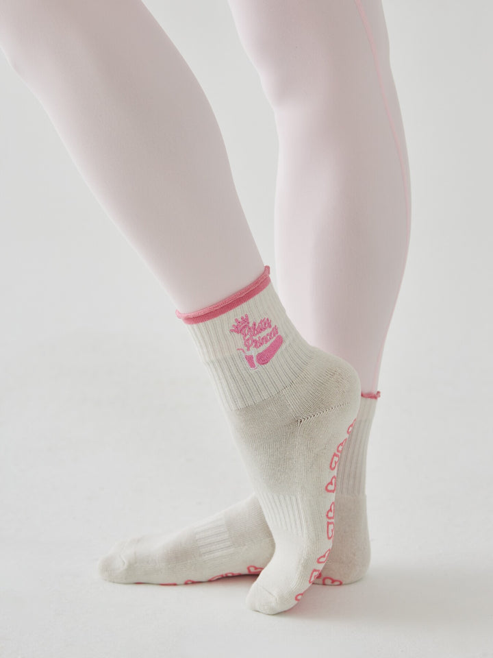 Skarpetki Antypoślizgowe z Haftem - Pilates Princess