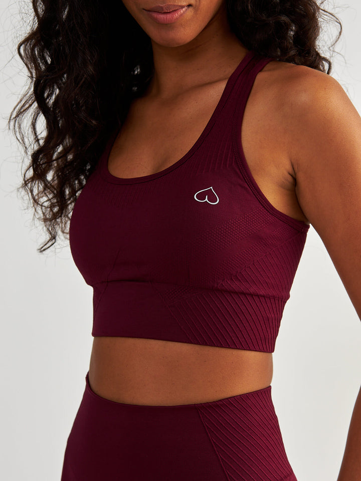 Bordowy Top Sportowy - Femme Force