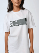 Biały T-shirt Damski - No Pain No Champagne
