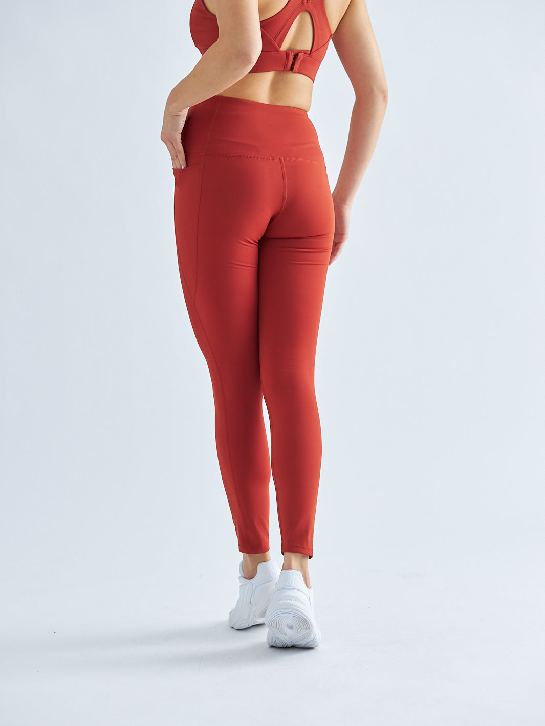 Murstensfarvet Leggings med Lommer - Flex Appeal 