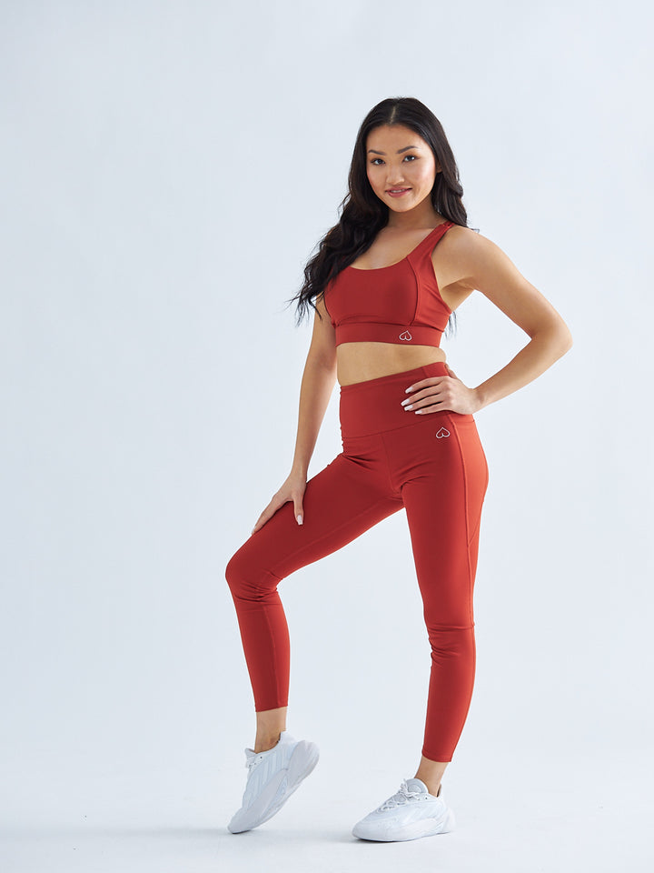 Murstensfarvet Leggings med Lommer - Flex Appeal 